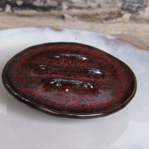 Porte-savon Rond Rouge brillant