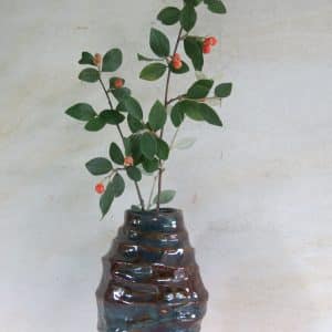 Vase Vague Rouge Bleuté